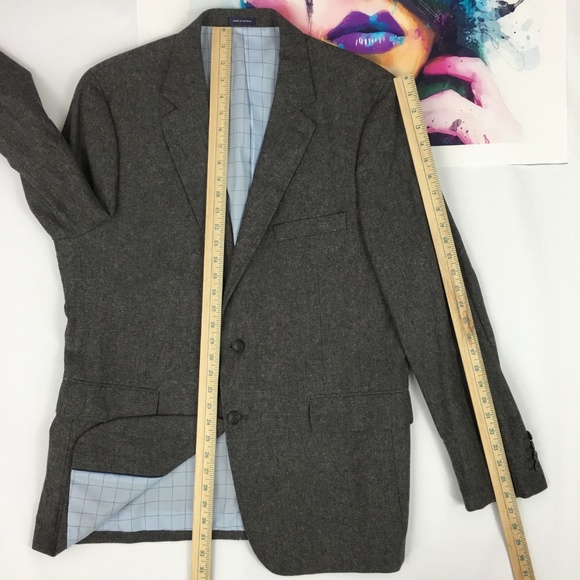 New Stafford Mens Linen/Cotton Blazer Gray 44R - Picture 8 of 8